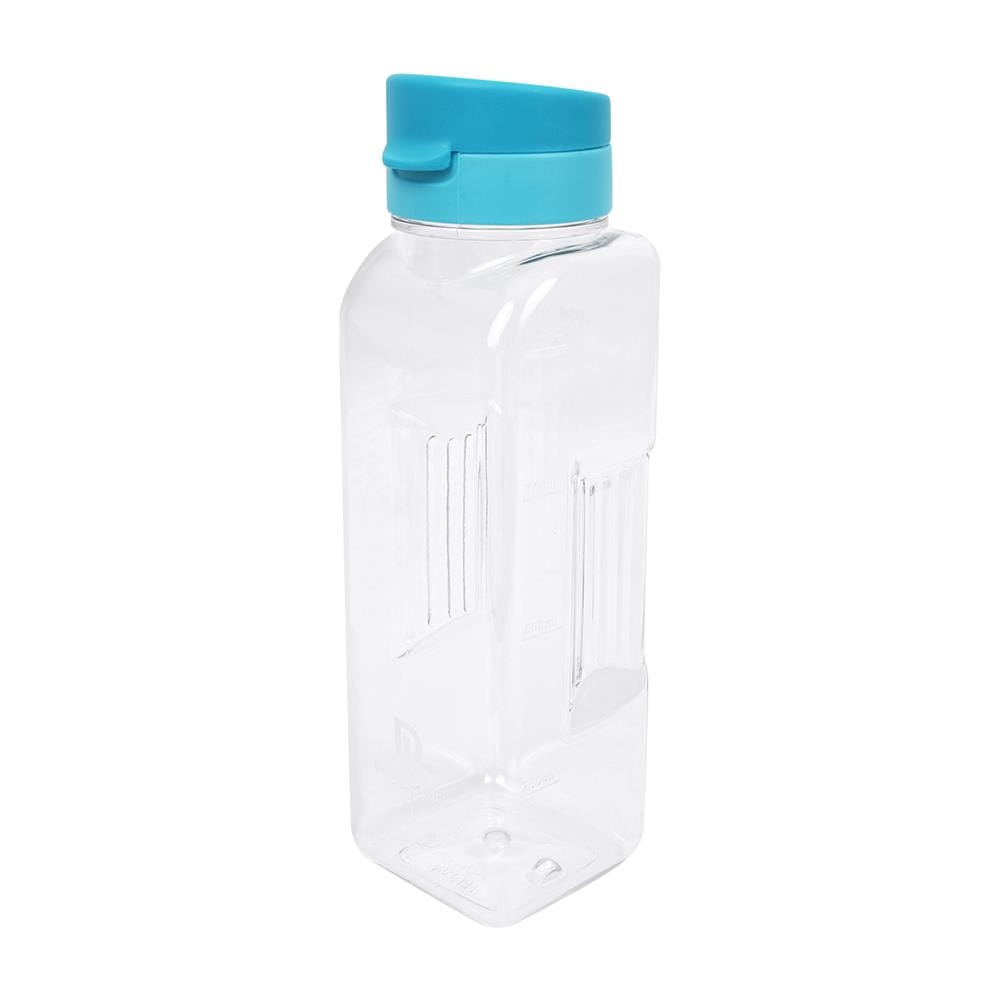กระบอกน้ำทรงเหลี่ยม JCJ PET 8141 1.2 ลิตร สีฟ้า