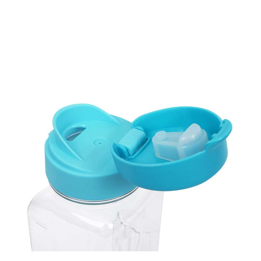 กระบอกน้ำทรงเหลี่ยม JCJ PET 8141 1.2 ลิตร สีฟ้า