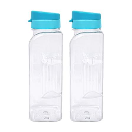 กระบอกน้ำทรงเหลี่ยม JCJ PET 8141 1.2 ลิตร สีฟ้า_0