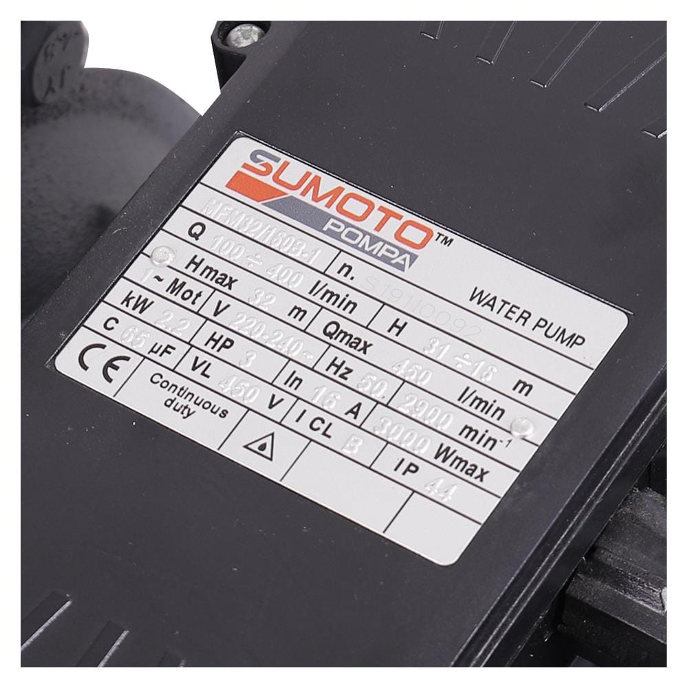 ปั๊มหอยโข่ง SUMOTO POMPA MFM32/160B 3 แรงม้า