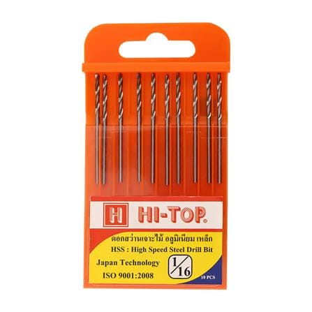 ดอกเจาะไม้ HI-TOP 1/16 1.6 มม. แพ็ก 10 ชิ้น_0