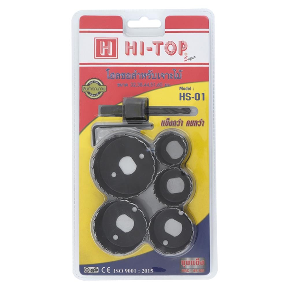 ดอกโฮลซอเจาะไม้ HI-TOP HS01 7 ชิ้น/แพ็ก