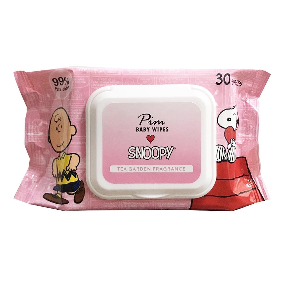 แผ่นเช็ดทำความสะอาดผิว SNOOPY BABY WIPES มีกลิ่น 30 แผ่น 1แถม1