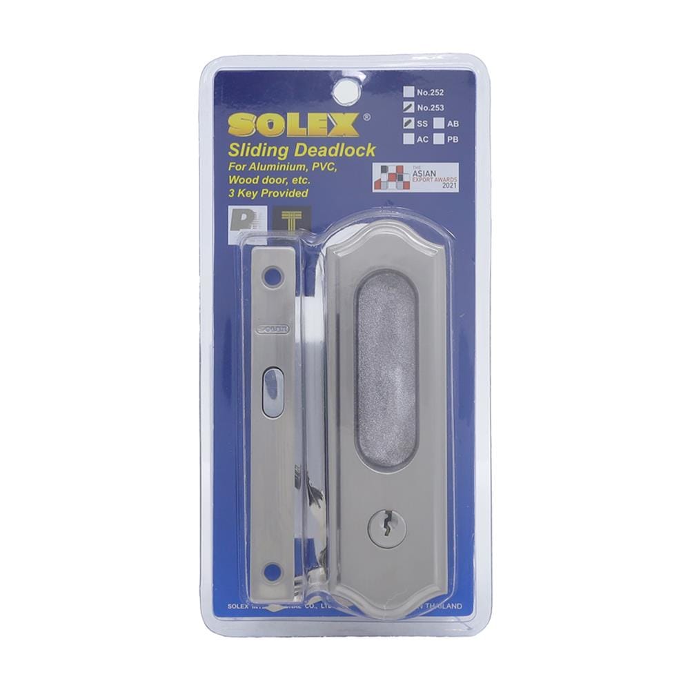 กุญแจบานเลื่อน SOLEX 253 สีสเตนเลส