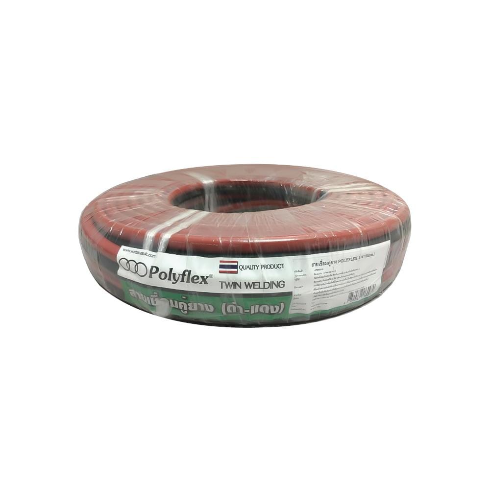 สายเชื่อมคู่ แดง-ดำ POLYFLEX 1/4 นิ้ว x 20 ม.