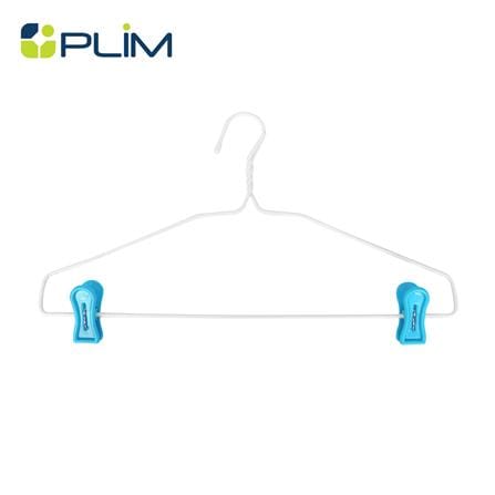 ไม้แขวนเสื้อเคลือบ PVC พร้อมตัวหนีบ PLIM สีฟ้า แพ็ก 6 ชิ้น_0