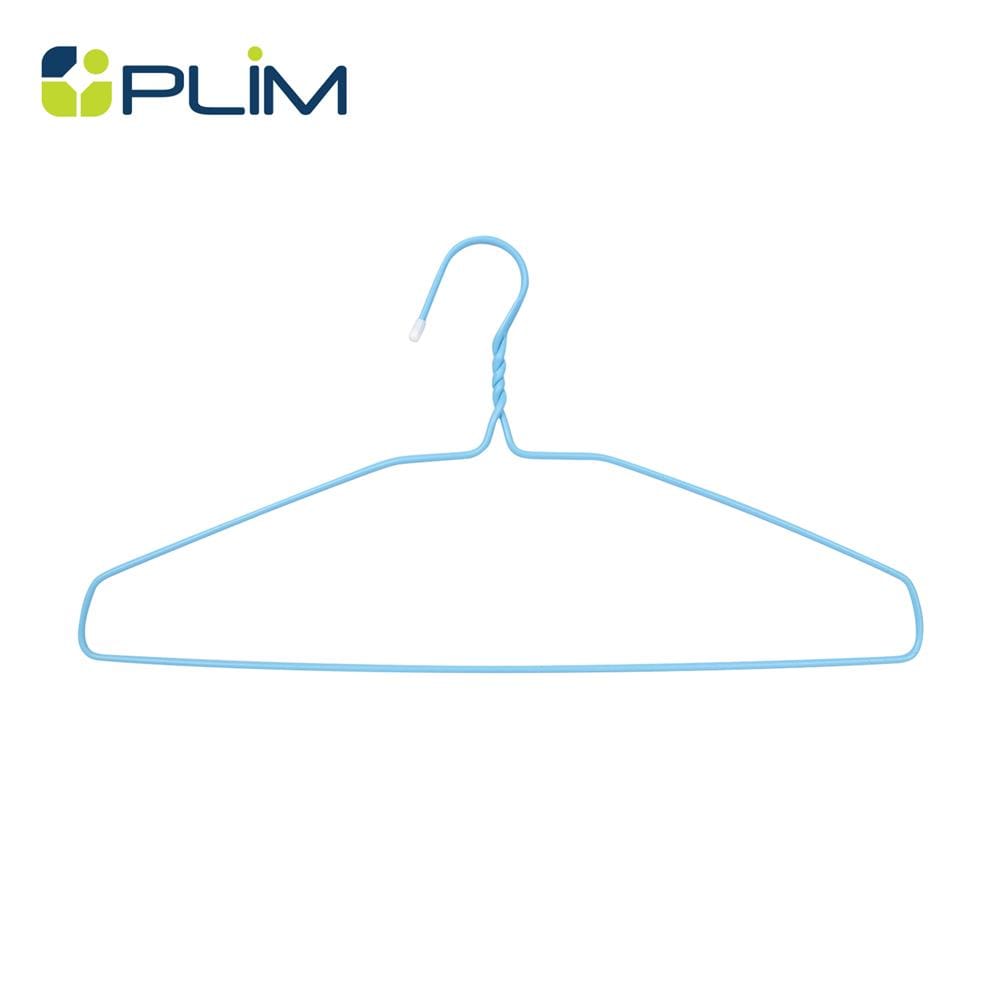 ไม้แขวนเสื้อเคลือบ PVC PLIM สีฟ้า แพ็ก 8 ชิ้น
