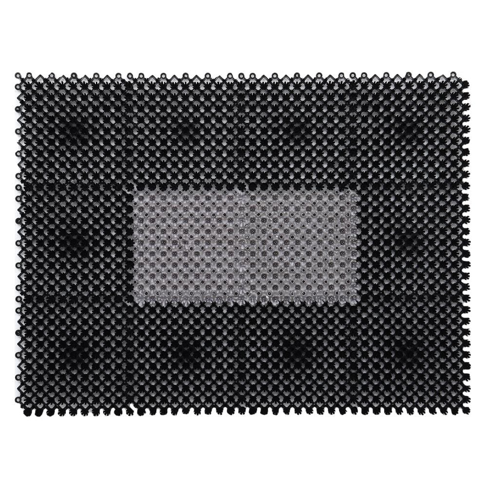 พรมเช็ดเท้าดักฝุ่น HOME LIVING STYLE GRATE 42X56 ซม. สีดำ