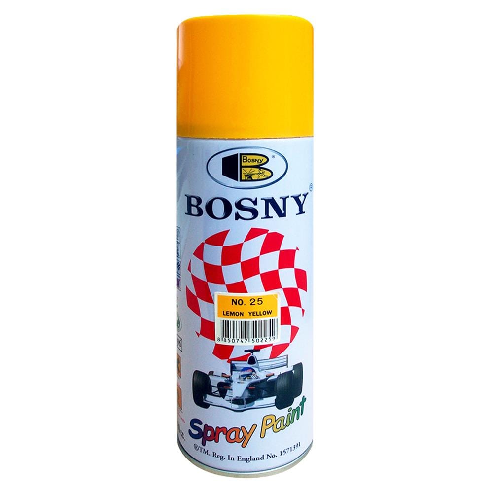 สีสเปรย์ BOSNY 25 สี LEMON YELLOW 400 ซีซี