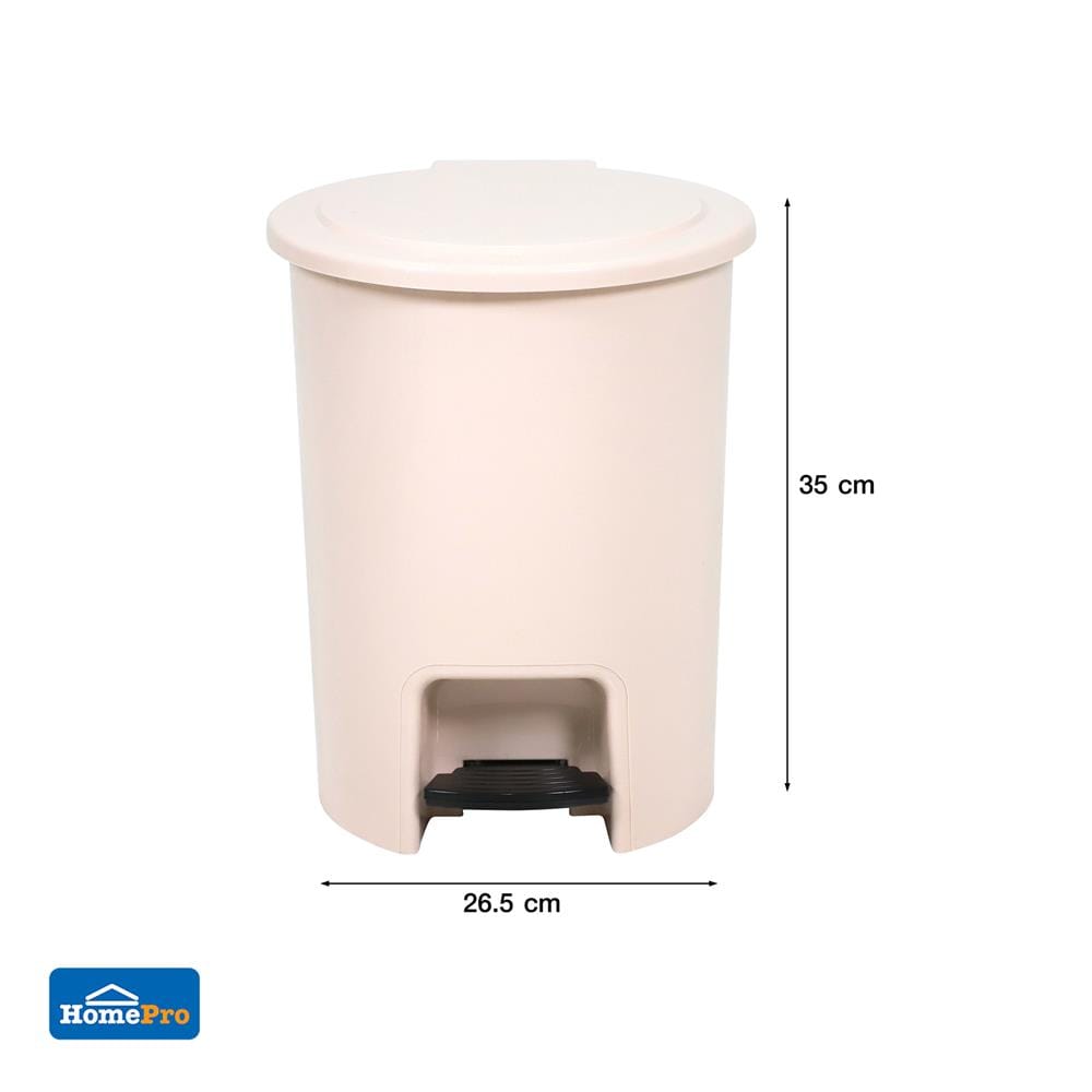ถังขยะเหยียบกลม ACCO PASTEL 542 ขนาด 12L สีเบจ