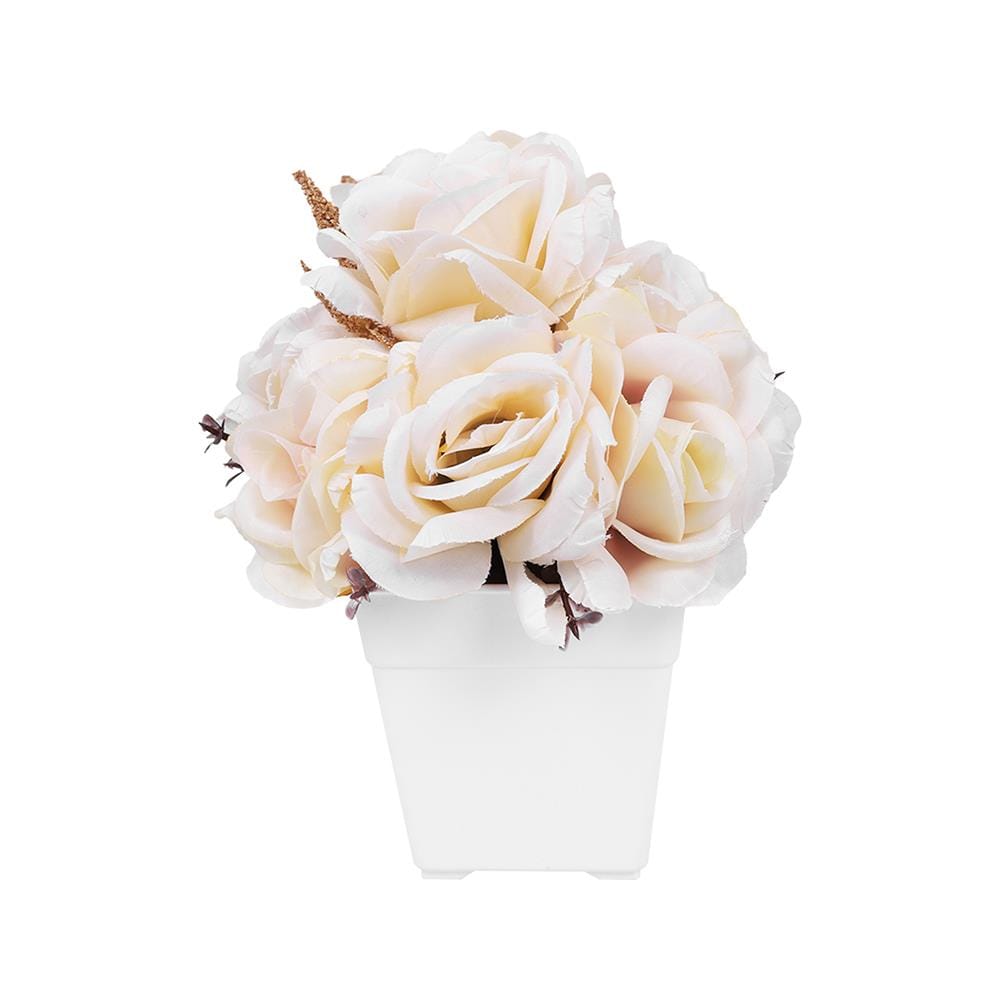 ดอกไม้ประดิษฐ์ในกระถาง ME LIVING ROSE สีครีม