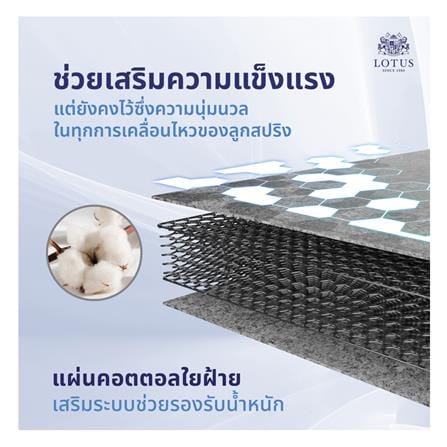 ที่นอนสปริง 6 ฟุต LOTUS รุ่น NORTHLIGHT II พร้อมหมอนหนุน 2 ชิ้น_9