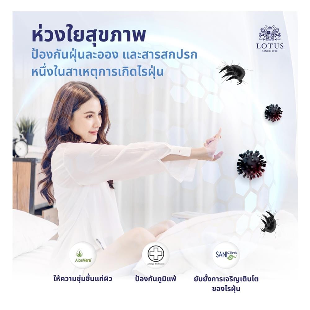 ที่นอนสปริง 5 ฟุต LOTUS รุ่น NORTHLIGHT II พร้อมหมอนหนุน 2 ชิ้น