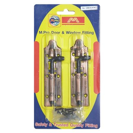 กลอนทั่วไป M.PRO 1260 4 นิ้ว สีทองแดงรมดำ (แพ็ก 2 ชิ้น)_1