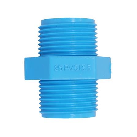 นิปเปิ้ล PVC เกลียวนอก ท่อน้ำไทย 1 นิ้ว สีฟ้า_1