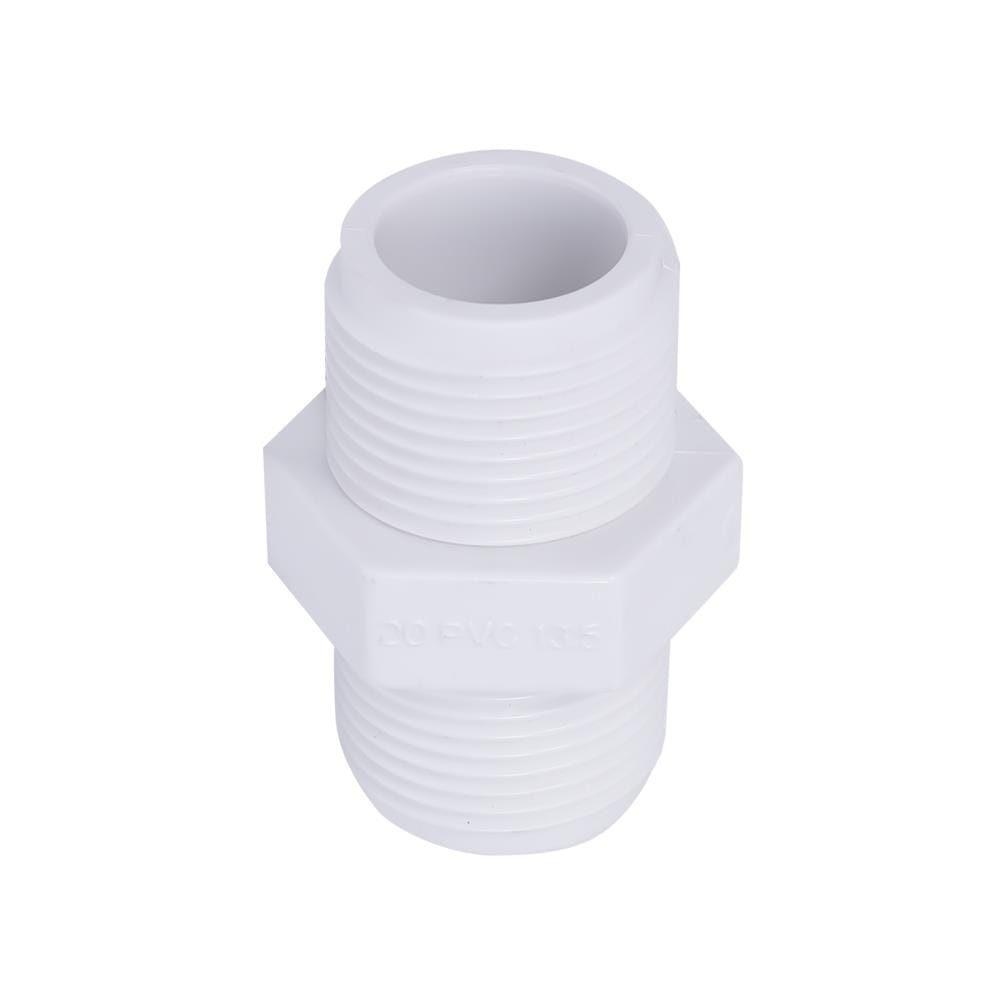 นิปเปิ้ล PVC เกลียวนอก ท่อน้ำไทย 3/4 นิ้ว สีขาว