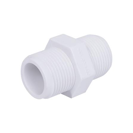 นิปเปิ้ล PVC เกลียวนอก ท่อน้ำไทย 3/4 นิ้ว สีขาว_0