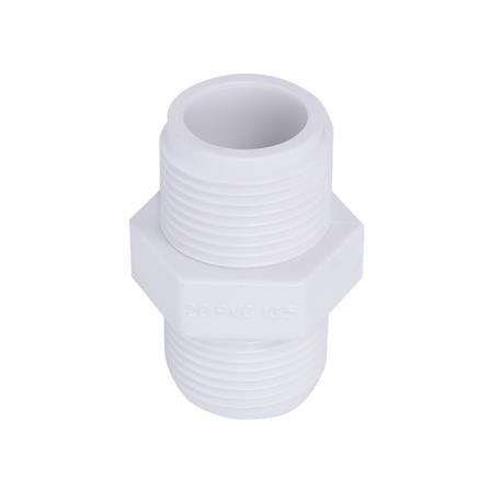 นิปเปิ้ล PVC เกลียวนอก ท่อน้ำไทย 3/4 นิ้ว สีขาว_1