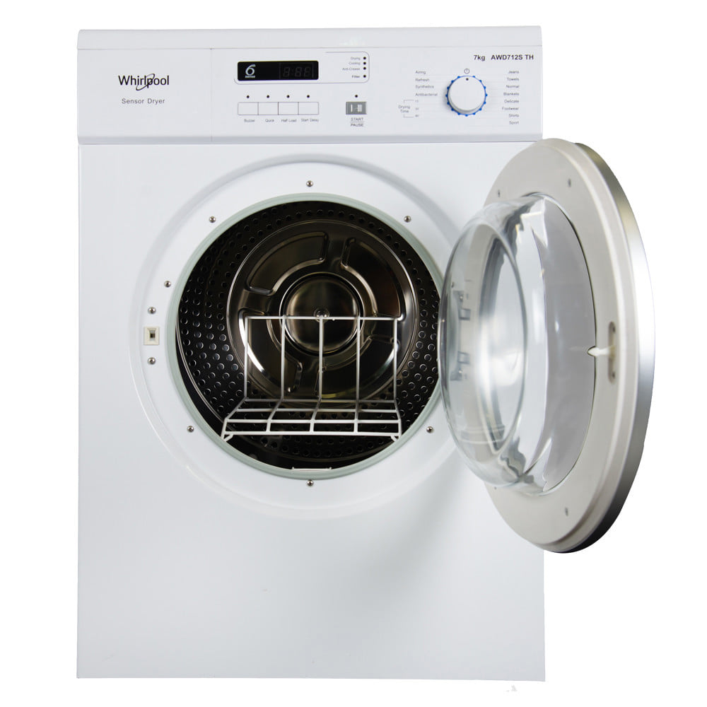 เครื่องอบผ้าฝาหน้า WHIRLPOOL AWD712S TH 7 กก.+ขาตั้ง