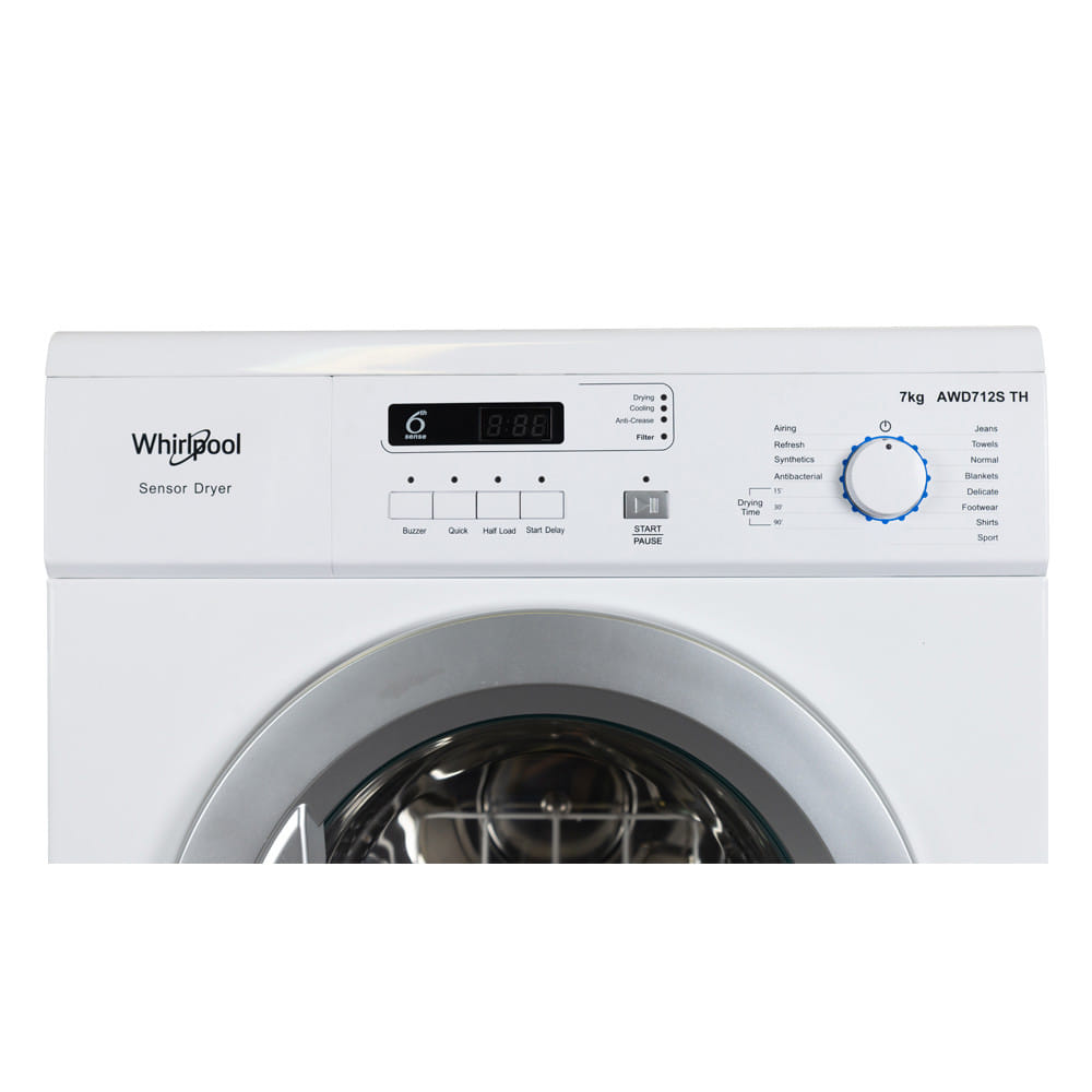 เครื่องอบผ้าฝาหน้า WHIRLPOOL AWD712S TH 7 กก.+ขาตั้ง