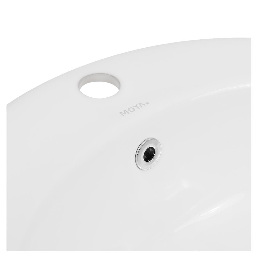 อ่างล้างหน้าแบบฝังบนเคาน์เตอร์  MOYA LX-6109 สีขาว