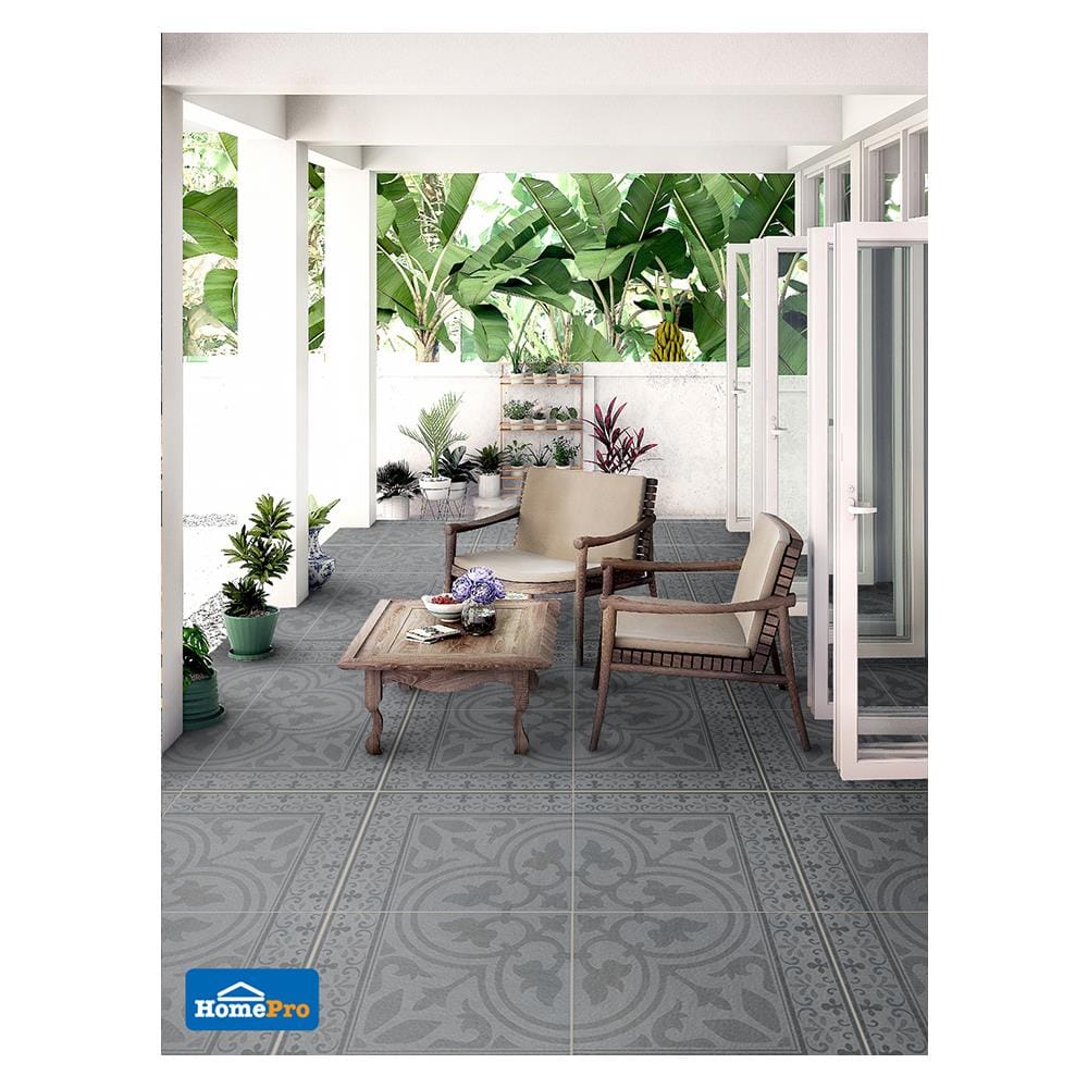 กระเบื้องพื้น 16x16 นิ้ว คริสเทลส์ เทา EXC PM 0.96M2