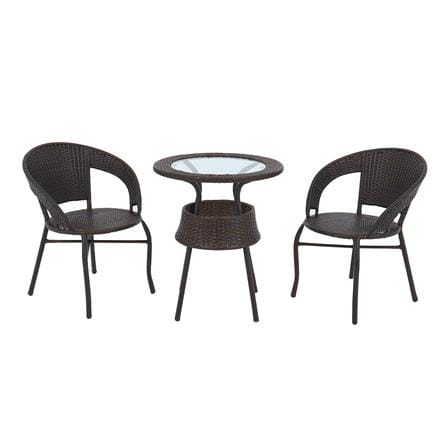 ชุดสนามหวายเทียม 2 ที่นั่ง ME LIVING RATTAN สีน้ำตาล_0