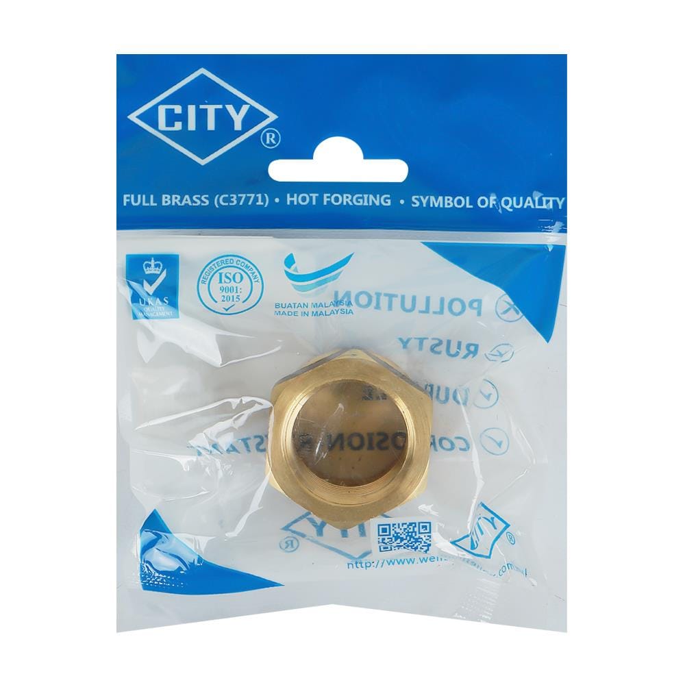 ข้อต่อเกลียวใน-นอก CITY 1x3/4 นิ้ว สีทอง