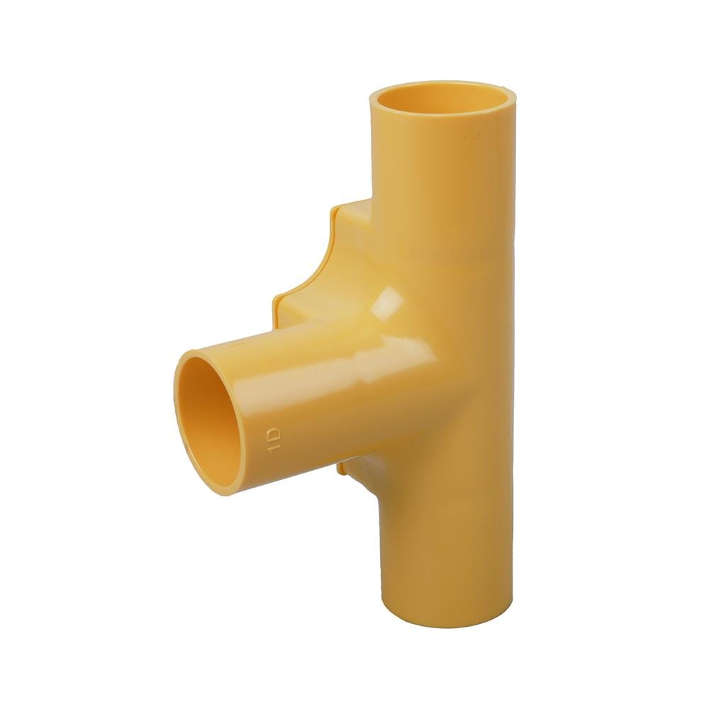 ข้อต่อสามทาง ฝาเปิด PVC ตราช้างNPI 3/4 นิ้ว สีเหลือง