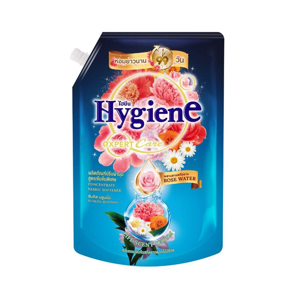 น้ำยาปรับผ้านุ่มสูตรเข้มข้น HYGIENE เอ็กซ์เพิร์ท แคร์ ไลฟ์ เซ้นท์ 1 ลิตร กลิ่นซันคิส บลูมมิ่ง