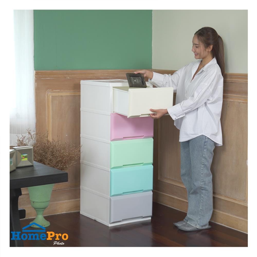 ตู้ลิ้นชัก 5 ชั้นทึบ STACKO GARDEN 40x50x113 ซม. สี PASTEL
