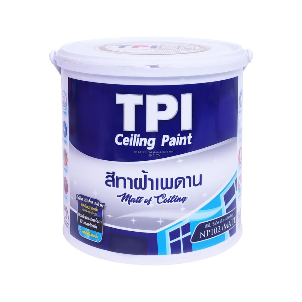 สีน้ำทาฝ้า ชนิดด้าน TPI NP102 สีขาว 1 แกลลอน