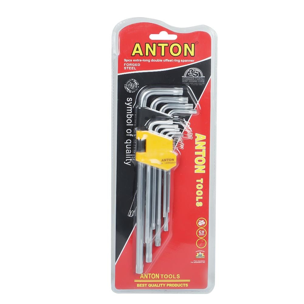 ประแจหกเหลี่ยมหัวแฉก ANTON ชุด 9 ชิ้น