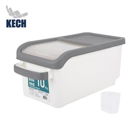 ถังข้าวสารพลาสติก 10 กก. KECH สีขาว_1