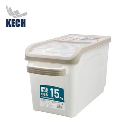 ถังข้าวสารพลาสติก 15 กก. KECH สีขาว_0