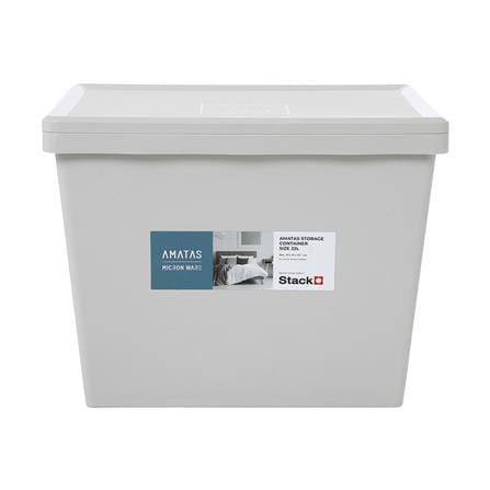 กล่องเก็บของ ฝาล็อค STACKO AMATAS 22 ลิตร 29x39x29.7 ซม. สีเทา_1