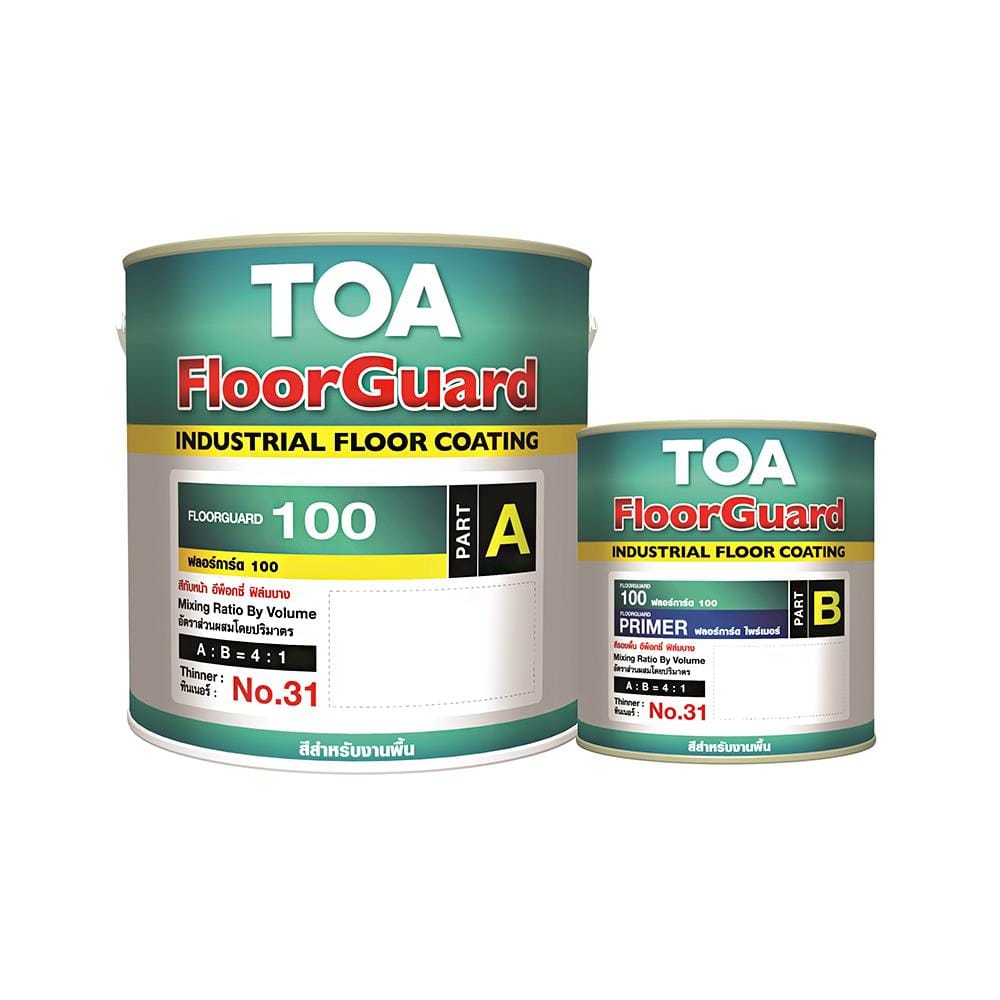สีงานอุตสาหกรรม TOA FLOORGUARD 100 PART A+B 7042 สีเทา 1 แกลลอน