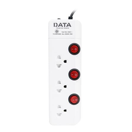 รางปลั๊กไฟ 3 ช่อง 3 สวิตช์ DATA HM3359 3 ม._0