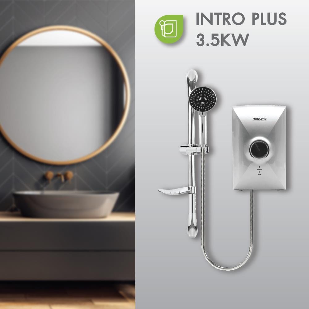 เครื่องทำน้ำอุ่น MAZUMA INTRO PLUS 3,500 วัตต์ สีเงิน