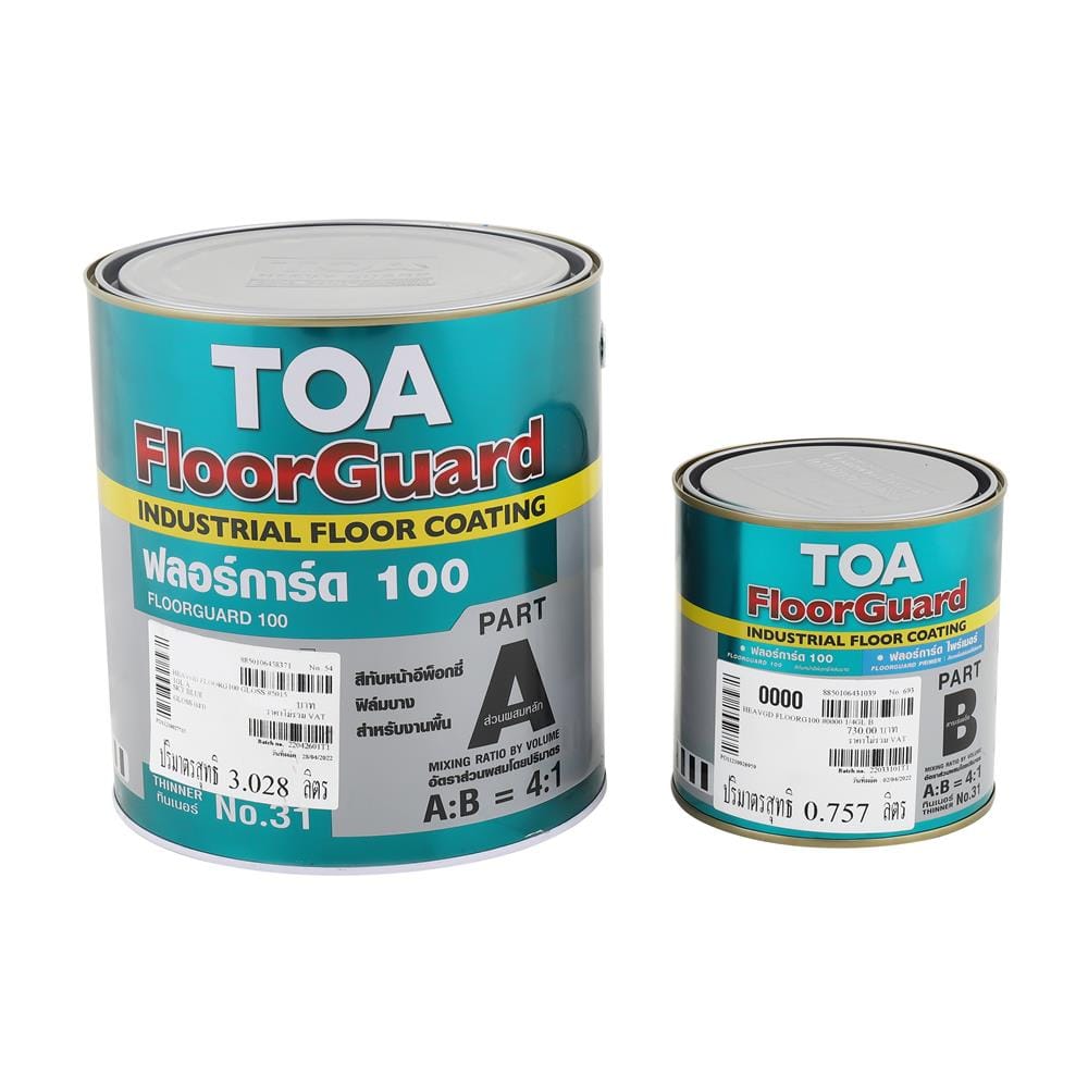 สีงานอุตสาหกรรม TOA FLOORGUARD 100 PART A+B 0733 สีครีม 1 แกลลอน