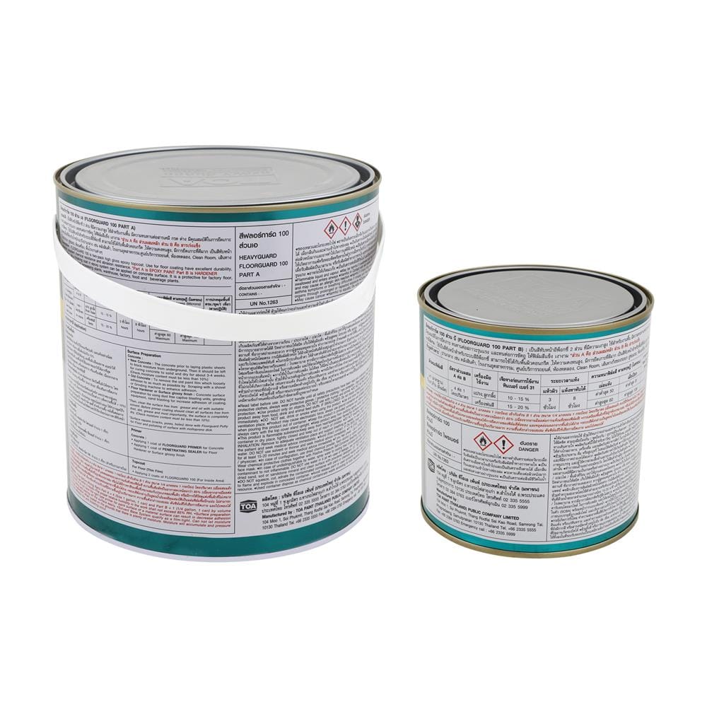 สีงานอุตสาหกรรม TOA FLOORGUARD 100 PART A+B 0733 สีครีม 1 แกลลอน
