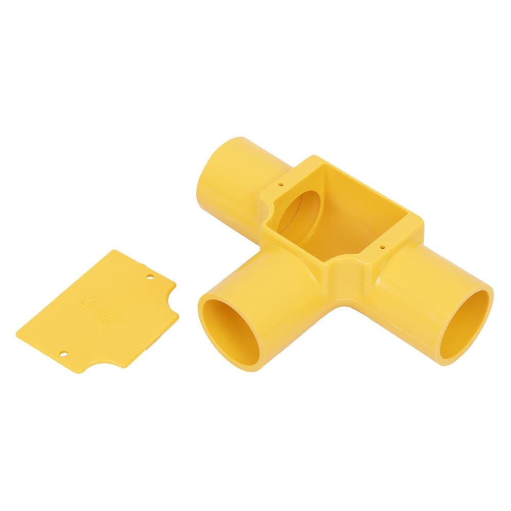 ข้อต่อ 3 ทาง ฝาเปิด PVC ตราช้างNPI 1 นิ้ว สีเหลือง