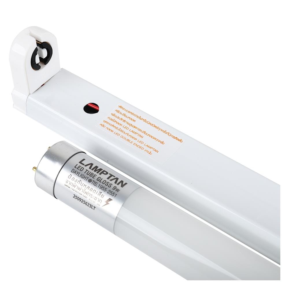 ชุดรางนีออน LED LAMPTAN LED SETRONIC GLOSS 9 วัตต์ DAYLIGHT โลหะ/แก้ว สีขาว