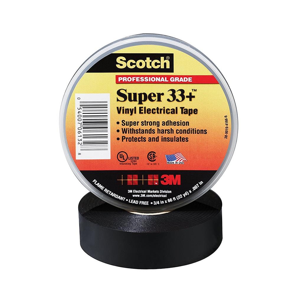 เทปพันสายไฟ 3M SUPER 33+ 66 ฟุต สีดำ