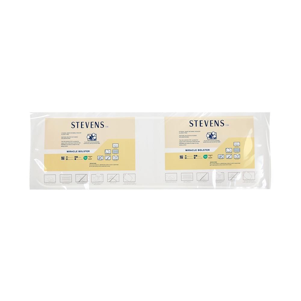 หมอนข้างสุญญากาศ ใยสังเคราะห์ STEVENS สีขาว