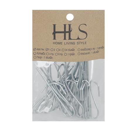 ตะขอเกี่ยว HOME LIVING STYLE 1-24 สีเงิน แพ็ก 24 ชิ้น_2