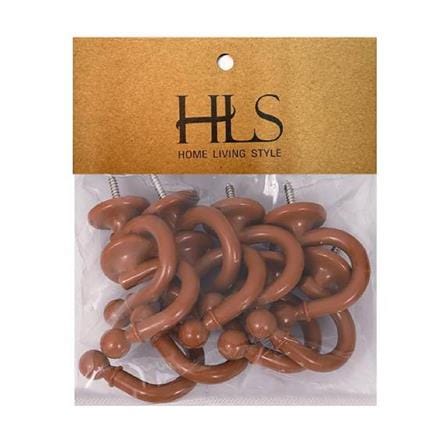 ตะขอเกี่ยว HOME LIVING STYLE U สีน้ำตาล แพ็ก 10 ชิ้น_1