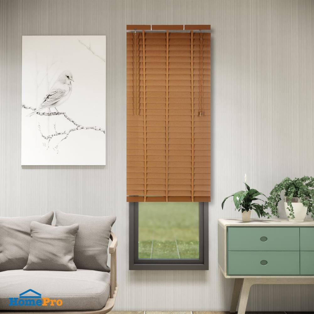 มู่ลี่ PVC HOME LIVING STYLE FAUX WOOD 70X130 ซม. สีน้ำตาล
