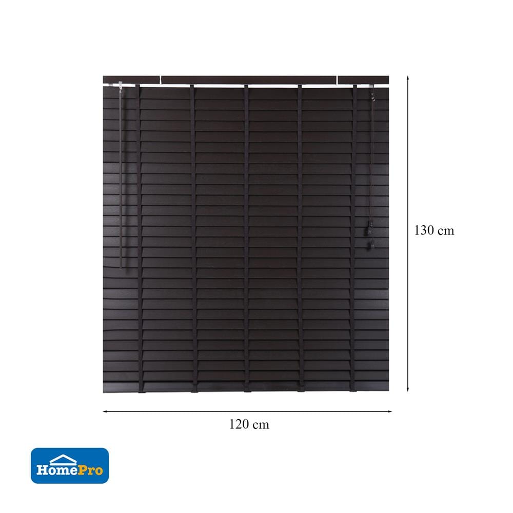 มู่ลี่ PVC HOME LIVING STYLE FAUX WOOD 120X130 ซม. สีน้ำตาลเข้ม