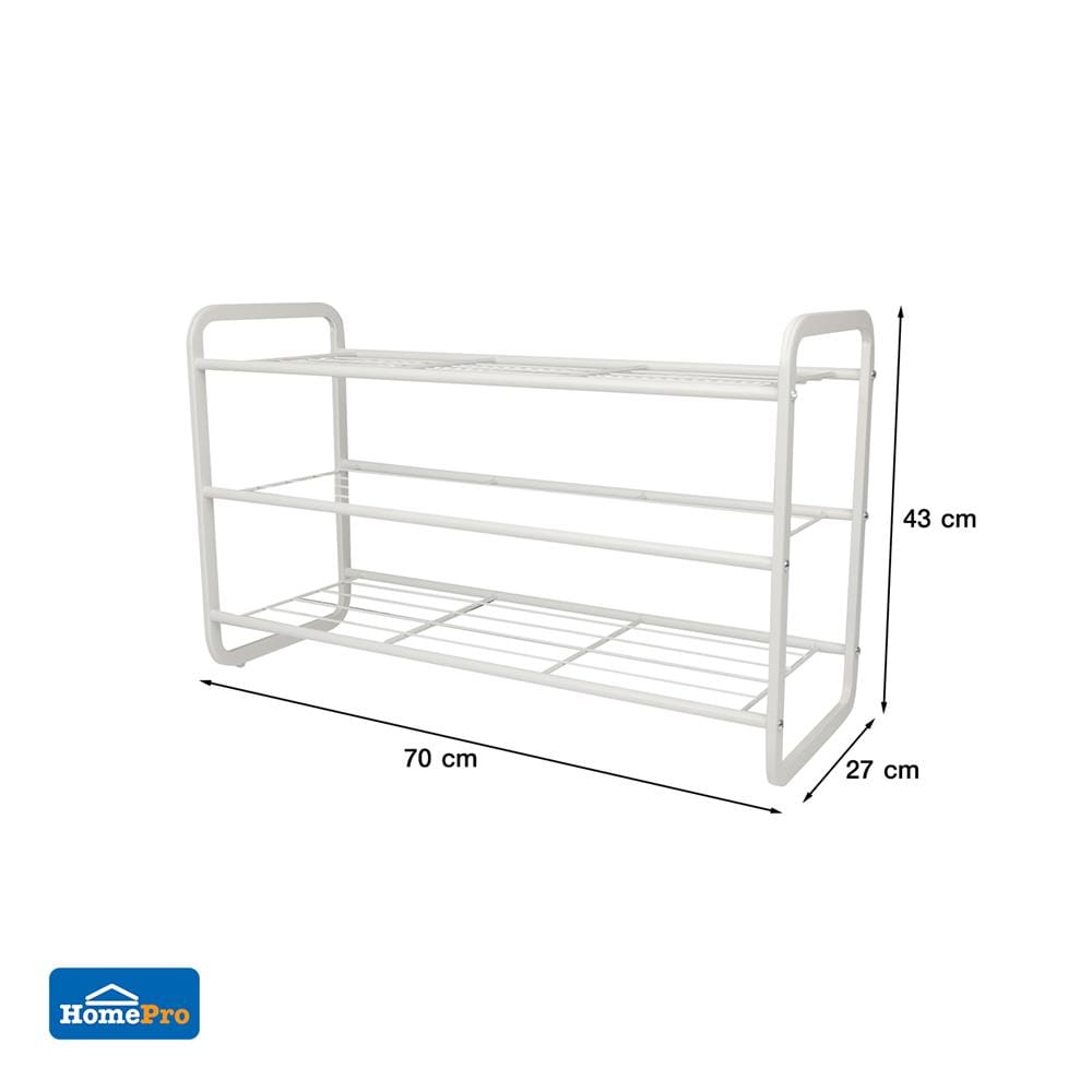 ชั้นวางรองเท้า 3 ชั้น STACKO SI2579L 70x27x43 ซม. สีขาว